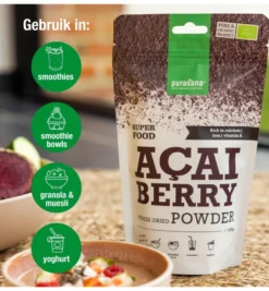 Purasana Acai Bessen Poeder/Poudre Baies D’Acai Vegan Bio (100 gr)