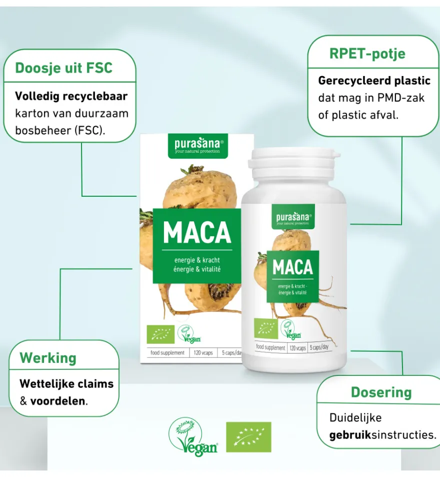 Purasana Maca Vegan Bio (120 vega capsules)