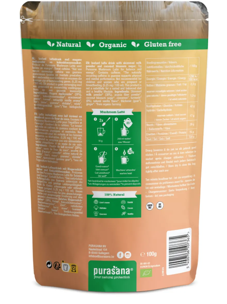 Purasana Mushroom Latté Poeder (100 gr)