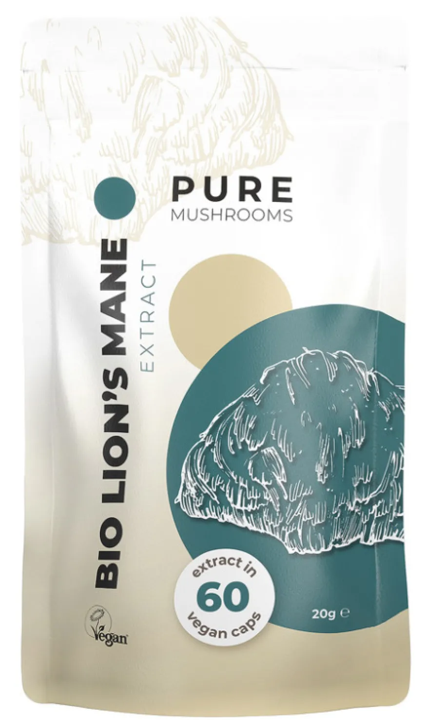 Pure Mushrooms Bio Lions Mane Capsules (60 vegetarische capsules)