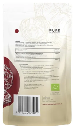 Pure Mushrooms Bio Reishi Capsules (60 vegetarische capsules)