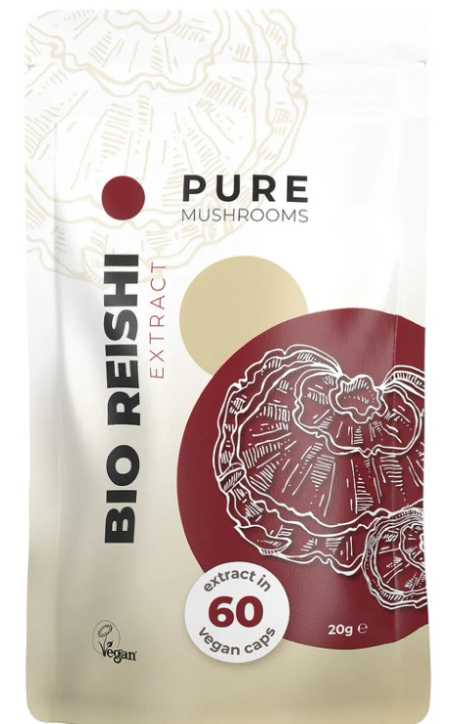 Pure Mushrooms Bio Reishi Capsules (60 vegetarische capsules)