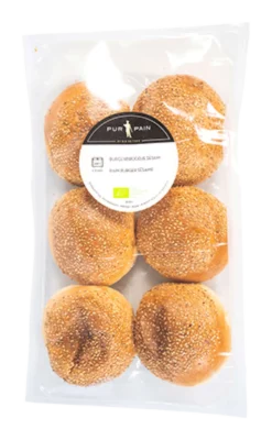 Pur Pain Hamburgerbroodje rond Sesam Bio (6 x 80 gr)