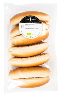 Pur Pain Hotdog Broodje Natuur Bio (7 x 80 gr)