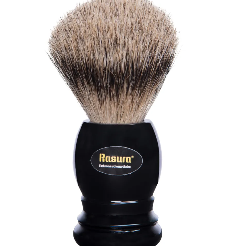 Rasura Scheerkwast silverspits zwart (1 stuk)