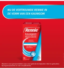 Rennie Kauwgom suikervrij 750mg (10stuks)