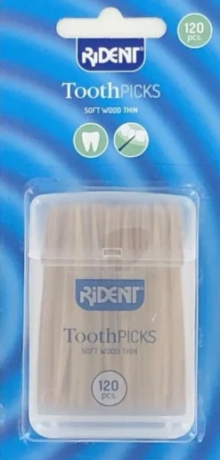 Rident Tandenstokers Hout Dun (120 stuks)