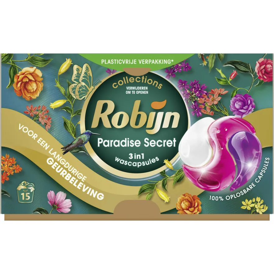 Robijn Wasmiddel Capsules – Paradise Secret (15 capsules)