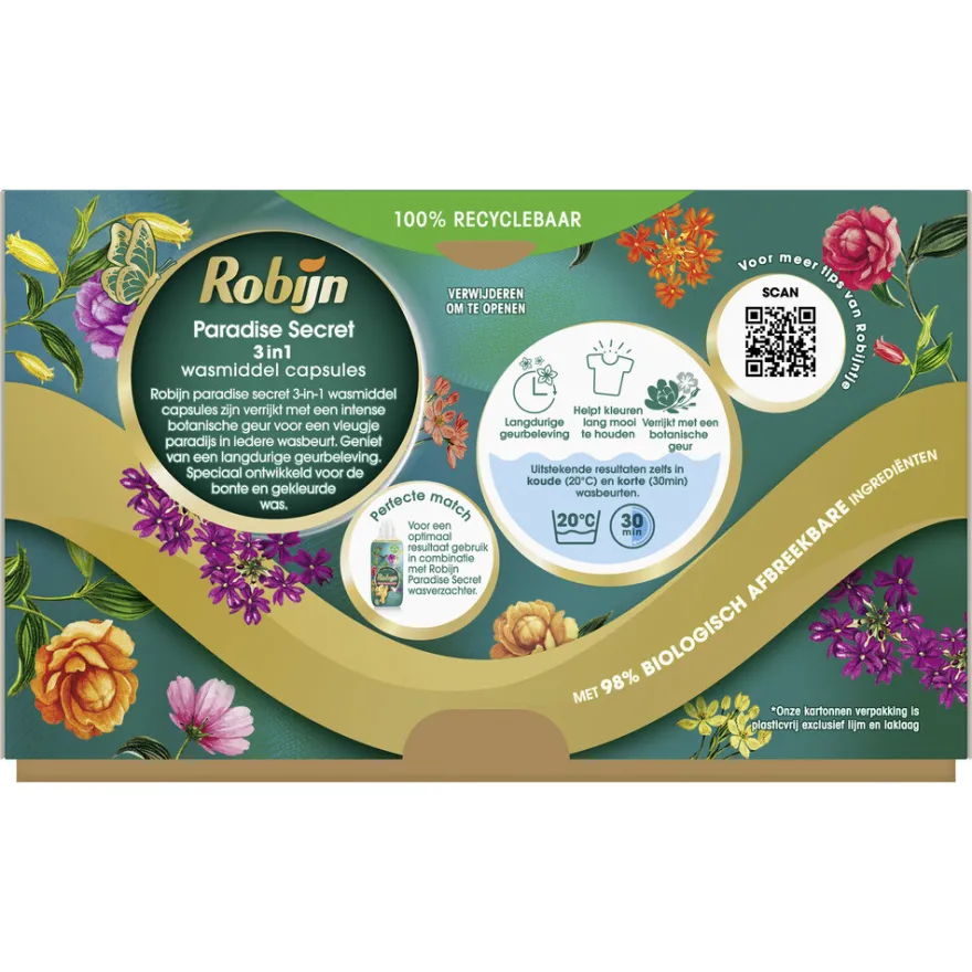 Robijn Wasmiddel Capsules – Paradise Secret (15 capsules)
