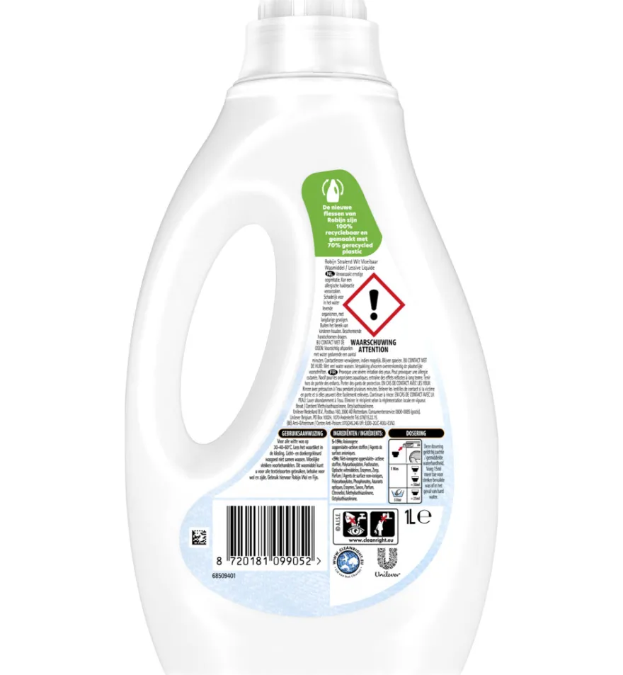 Robijn Wasmiddel Vloeibaar Wit (1000 ml)