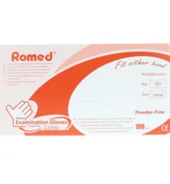 Romed Latex handschoen niet steriel poedervrij L (100 stuks)