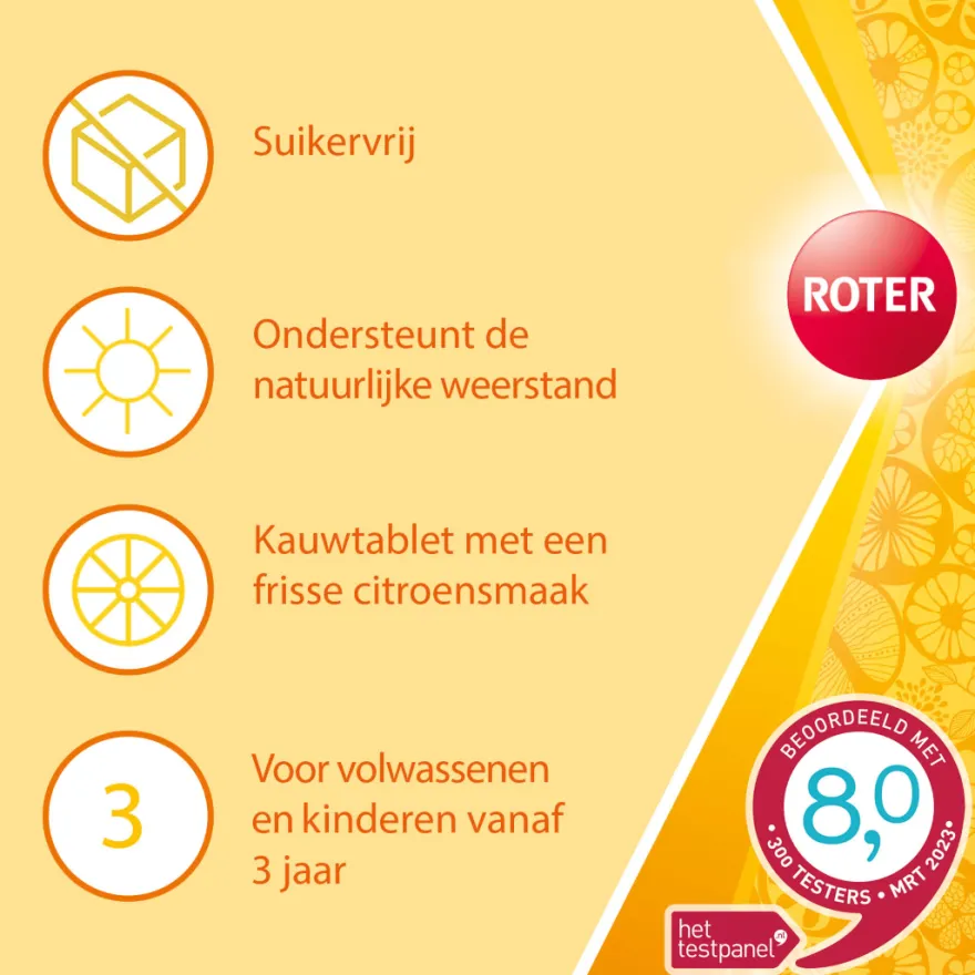 Roter Vitamine C 70 mg suikervrij (300 kauwtabletten)