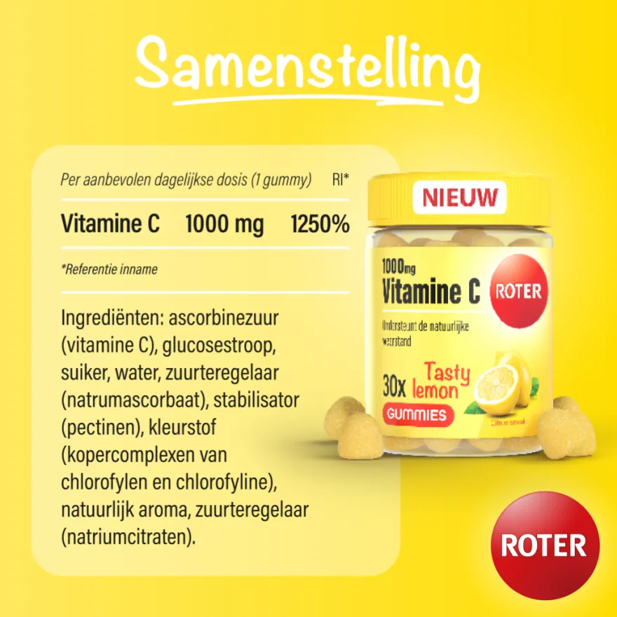 Roter Vitamine C 1000mg Tasty Lemon (30 gummies)