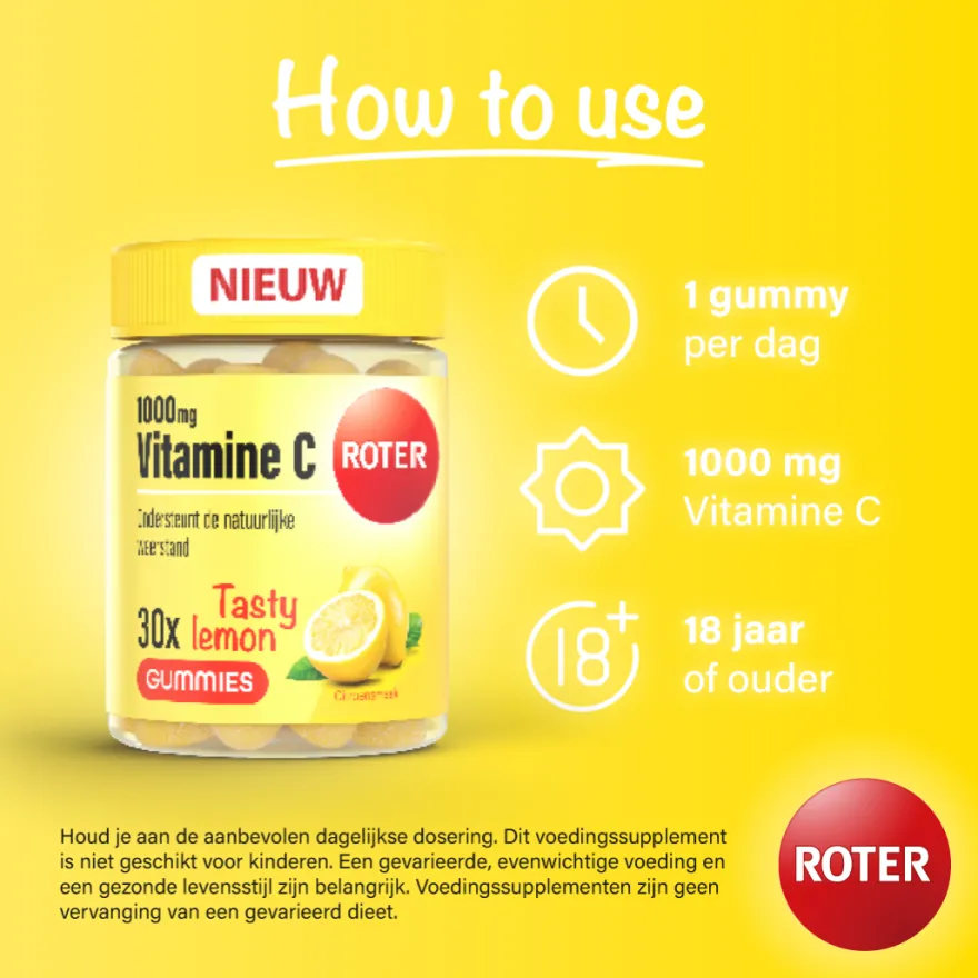 Roter Vitamine C 1000mg Tasty Lemon (30 gummies)