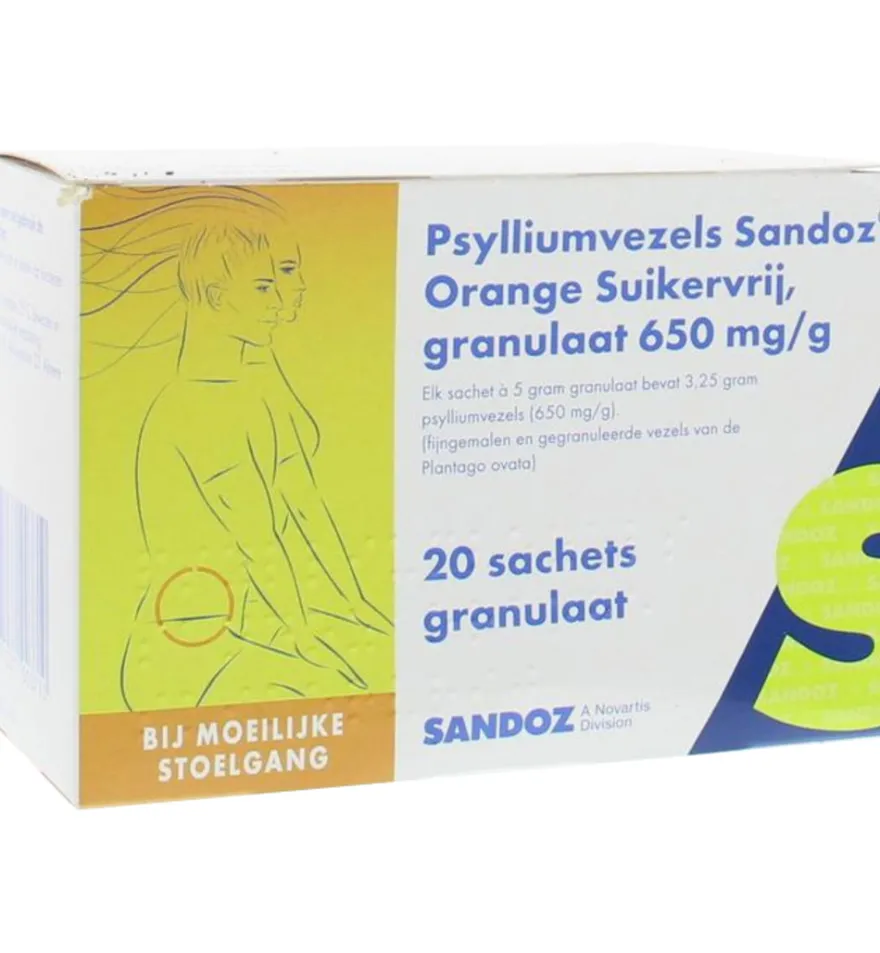 Sandoz Psylliumvezelsgranulen Suikervrij (20 zakjes)