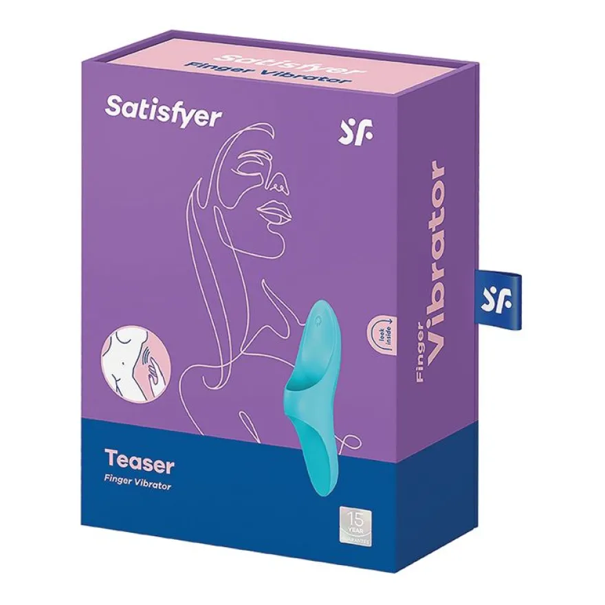 Satisfyer Teaser Finger Vibrator – Light Blue (1 stuk)