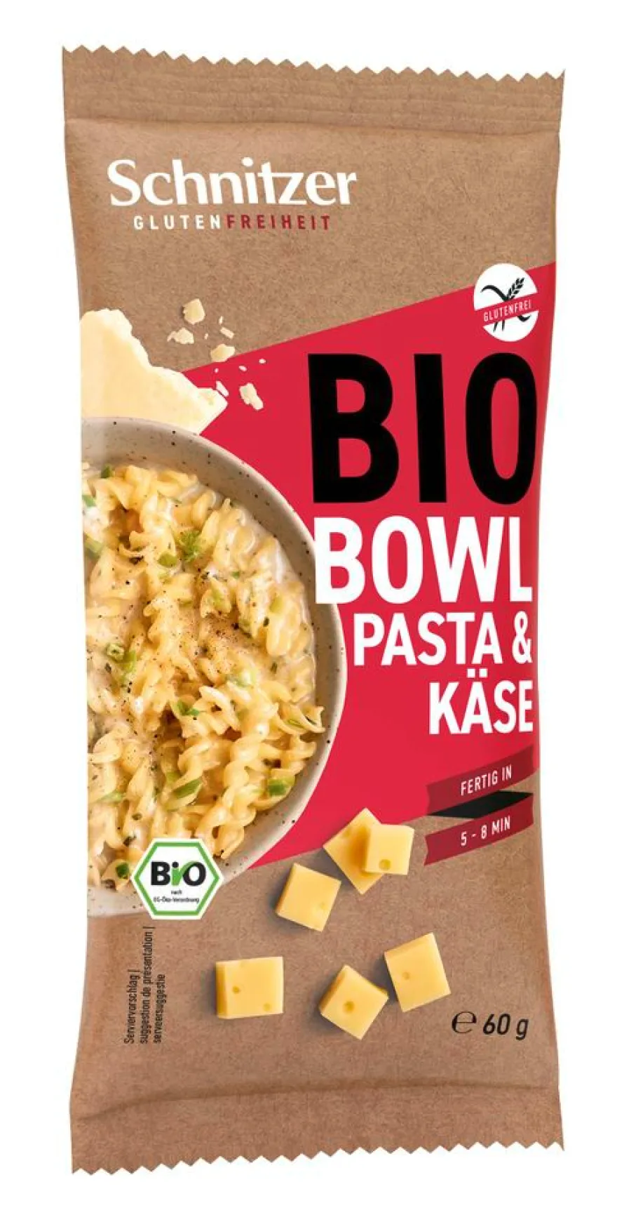 Schnitzer Gluten Freiheit Bio Bowl Pasta & Käse (60 gr)