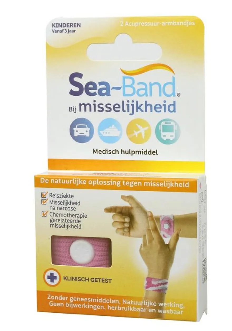 Sea Band Polsband Kinderen Roze (1 Paar)