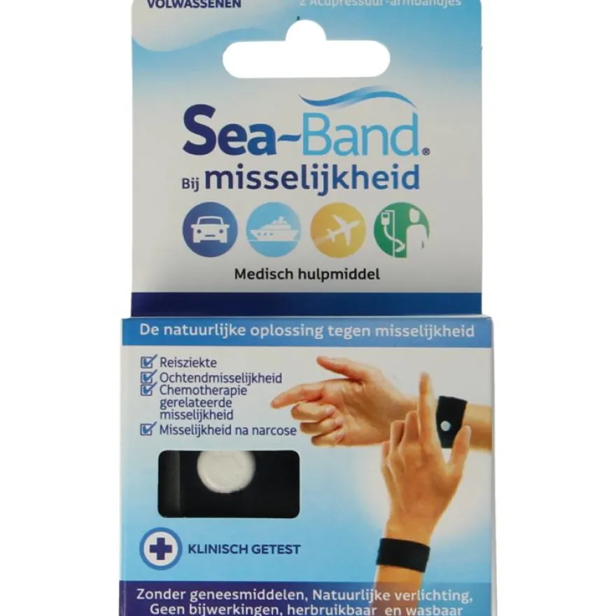 Sea Band Polsband Volwassenen Zwart (1 Paar)