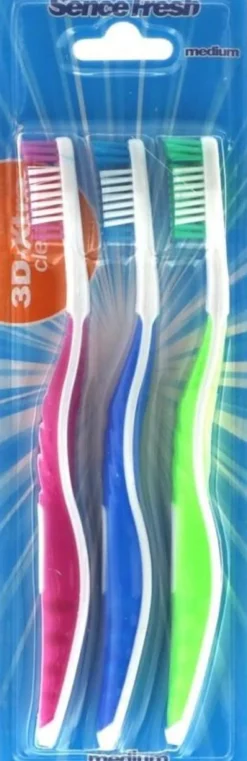 Sencefresh Tandenborstel Medium 3D Extra Clean (3 stuks)