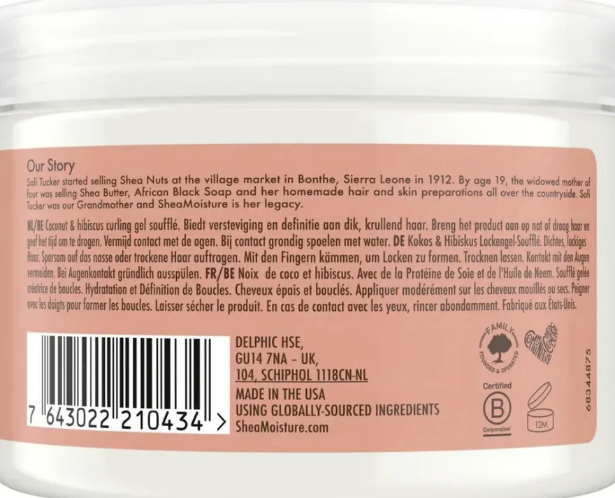 Shea Moisture Coconut & Hibiscus Curling Gel Soufflé (326 ml)