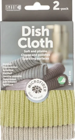 Smart Microvezel Vaatdoek Grijs/Lichtgroen (2 stuks)