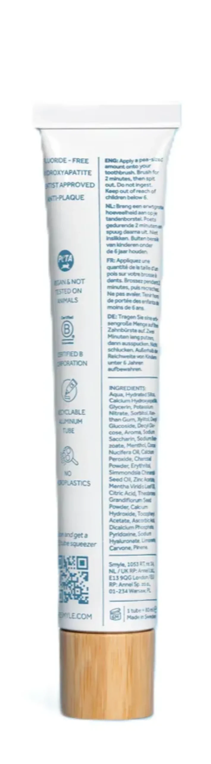 Smyle Tandpasta Fresh Mint zonder Fluoride (95 gr)