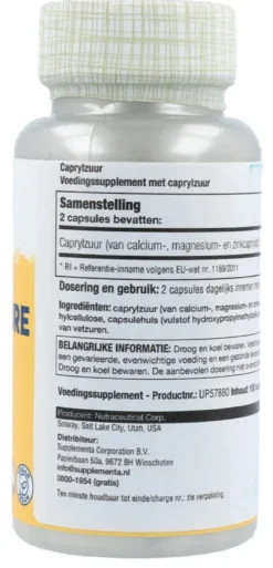 Solaray Caprylzuur Capsules (100 stuks)