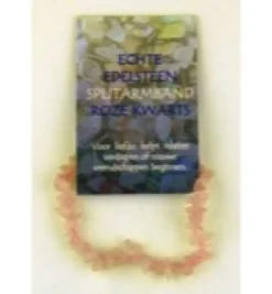 Steengoed Splitkralen Armband Roze Kwarts Op Kaart (1 stuk)