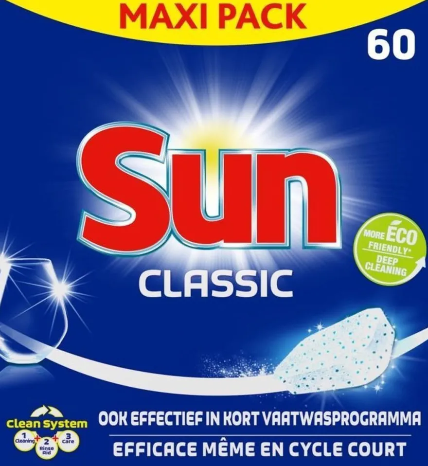Sun Vaatwastabletten Classic Normaal (60 stuks)