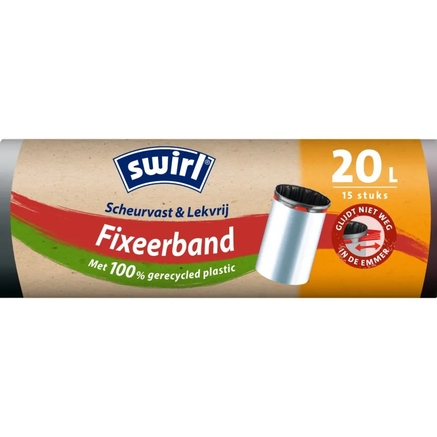 Swirl Pedaalemmerzak Met Fixeerband 20 Liter (15 stuks)