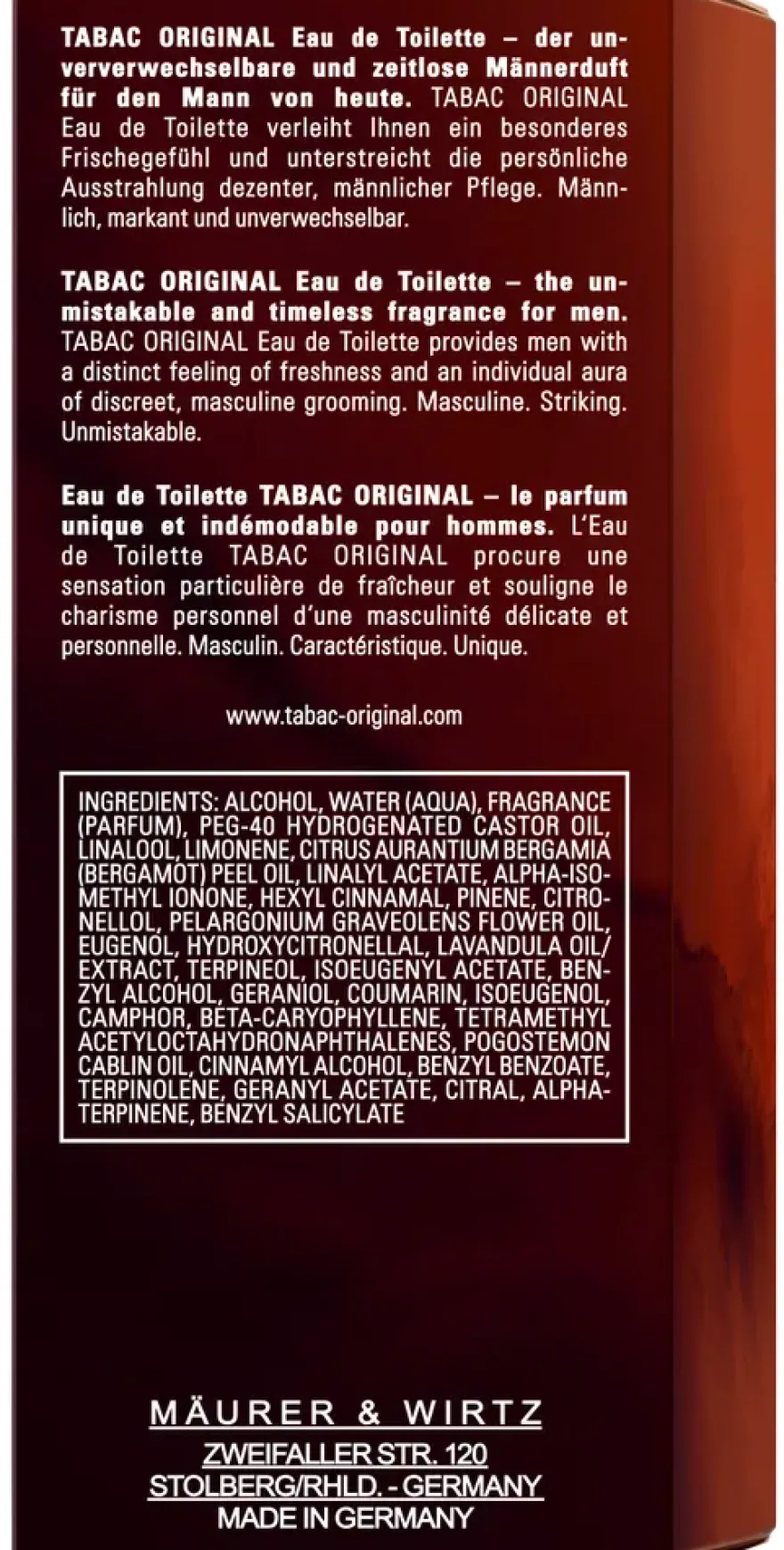 Tabac Eau De Toilette Natural Spray (100 ml)
