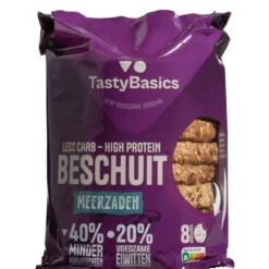Tastybasics Less Carb-high Protein Beschuit Meergranen (168 gr)