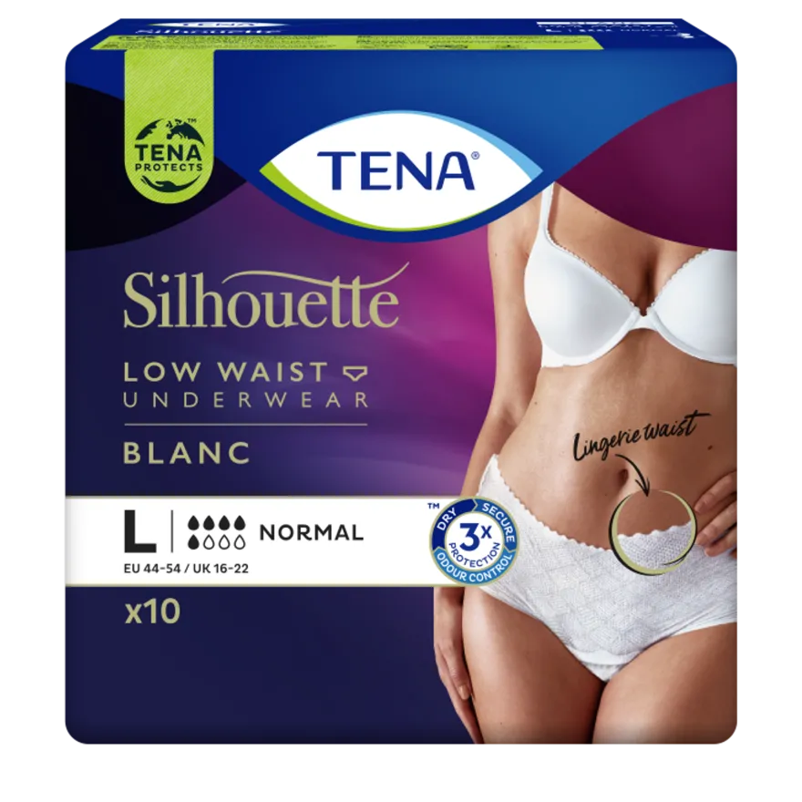 Tena Silhouette Plus Blanc – Lage Taille L (10 stuks)