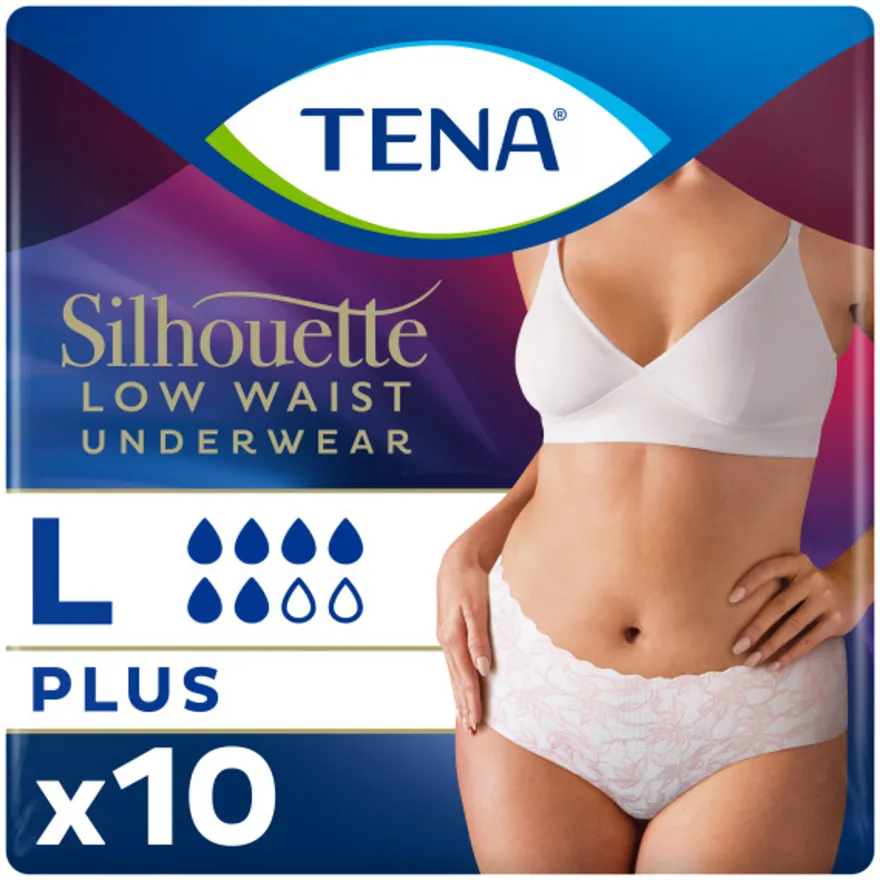 Tena Silhouette Plus Blanc – Lage Taille L (10 stuks)