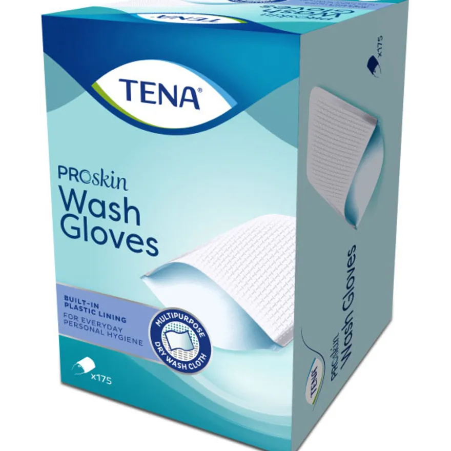 Tena Washandje Met Plastic Voering (175 stuks)