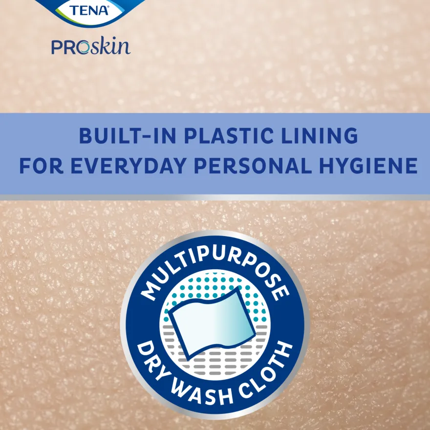 Tena Washandje Met Plastic Voering (175 stuks)