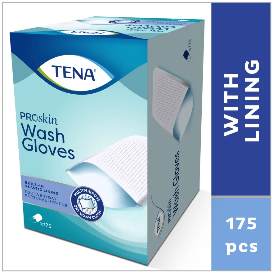 Tena Washandje Met Plastic Voering (175 stuks)