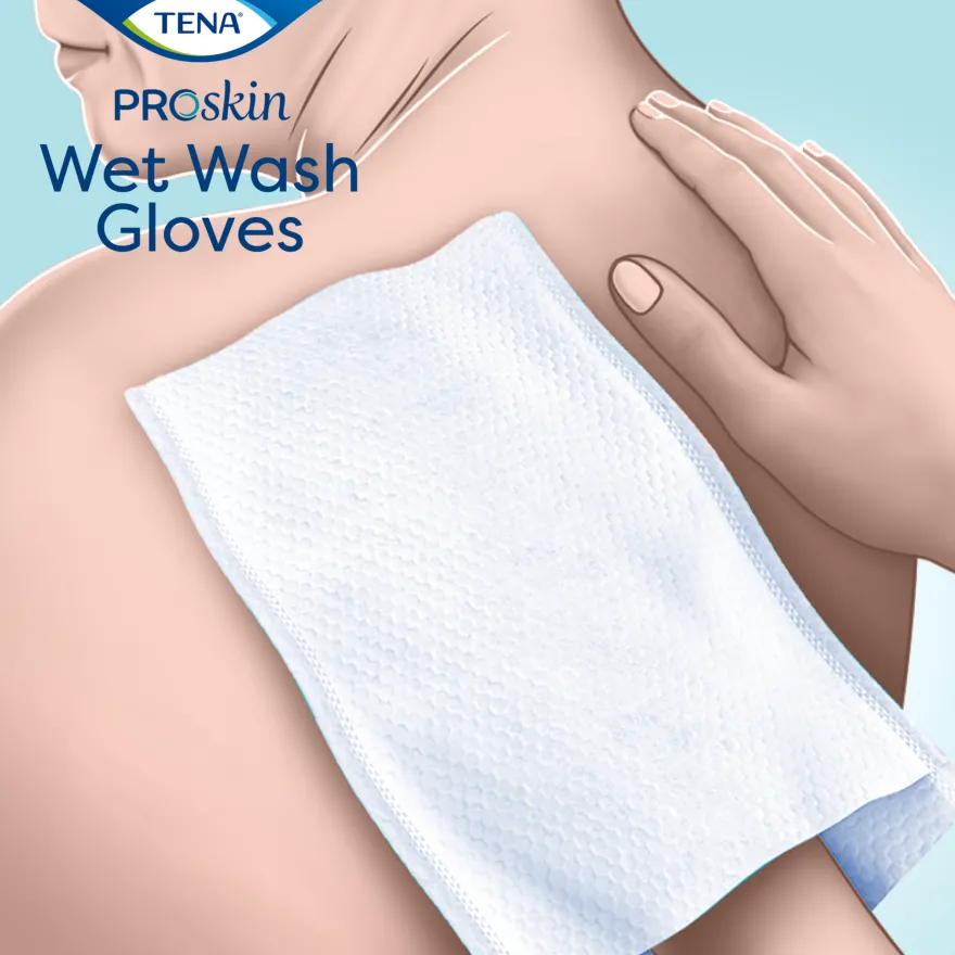 Tena Wet gloves cleans & care lotion no perfume (5 stuks)
