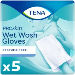 Tena Wet gloves cleans & care lotion no perfume (5 stuks)