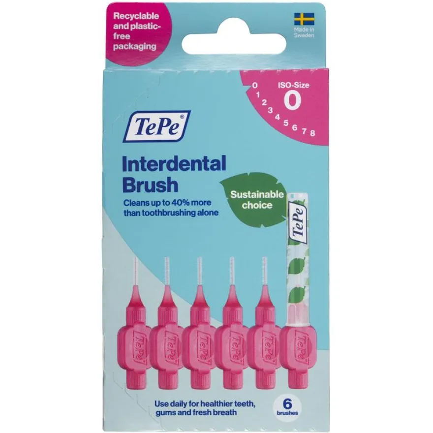 TePe Interdentale Ragers Original Roze 0,4mm ISO maat 0 (6 stuks)