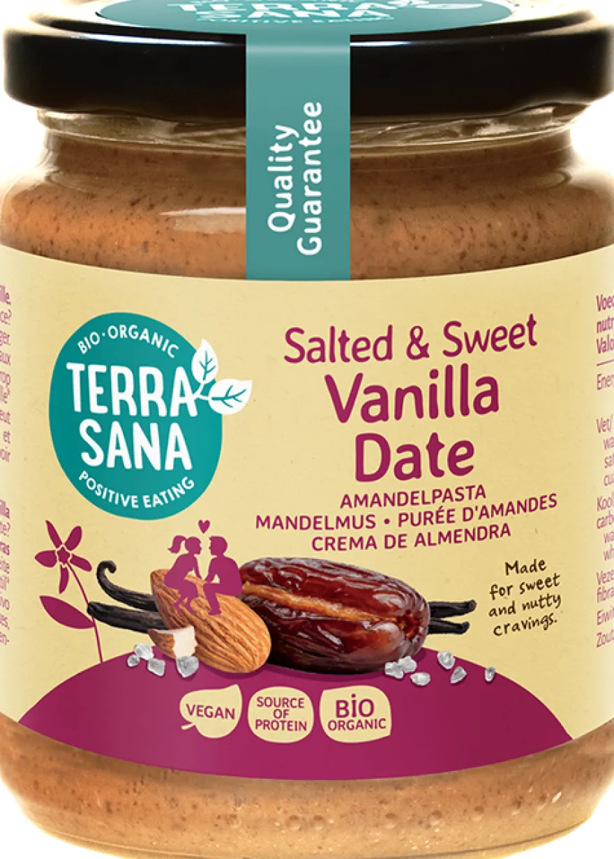 Terrasana Amandelpasta Salted & Sweet Vanille Dadel (250 gr)