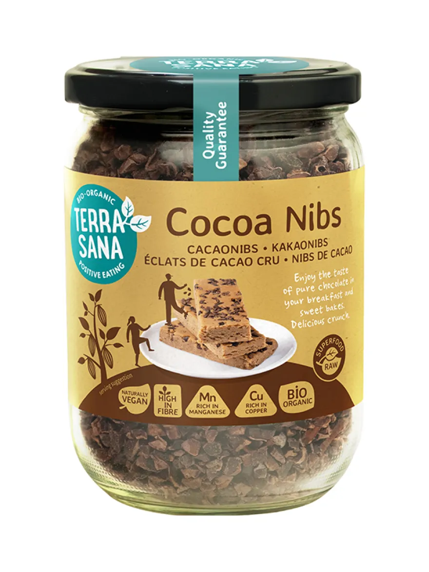Terrasana Raw Cacao Nibs In Glas Bio (230 gr)