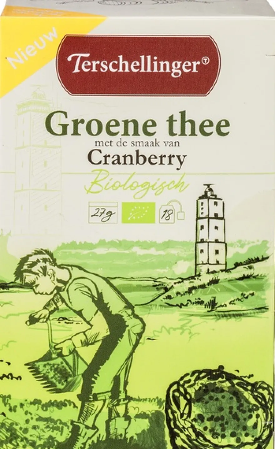 Terschellinger Groene-Thee Cranberry (18 zakjes)