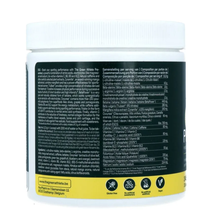 The Green Athlete Pre-workout Poeder (345 gr)