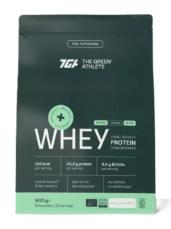 The Green Athlete Whey Protein Concentrate Unflavoured Bio Poeder (900 gr)