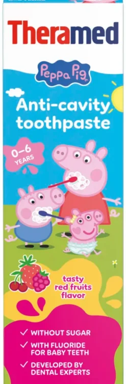 Theramed Junior Peppa Pig Red Fruits 0-6 Tandpasta (50 ml)