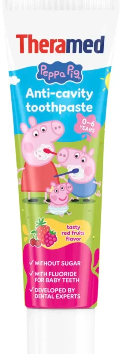 Theramed Junior Peppa Pig Red Fruits 0-6 Tandpasta (50 ml)