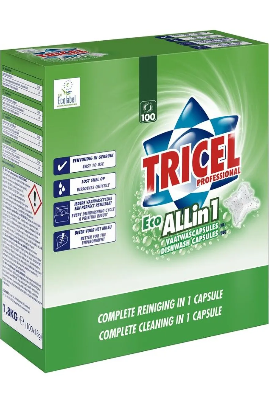 Tricel All-In-1 Vaatwascapsules (100 capsules)