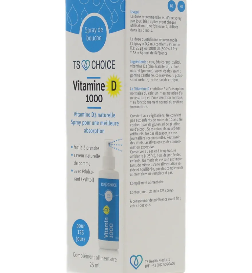 TS Choice Vitaminespray vitamine D 1000 (25 ml)